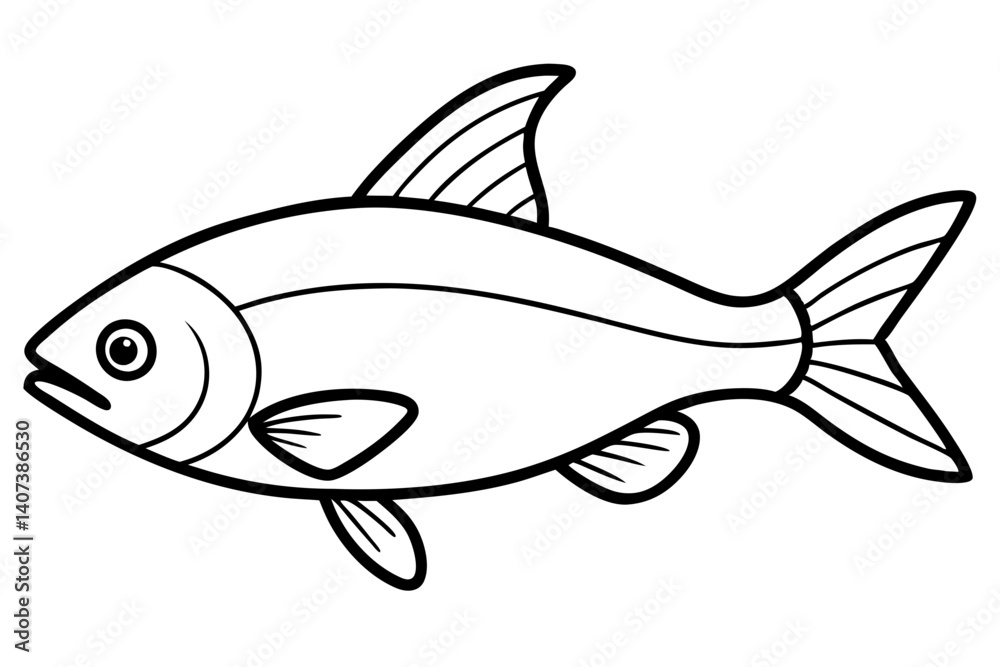 Piranha Ink Drawing Vector Piranha Ink Drawing Vector