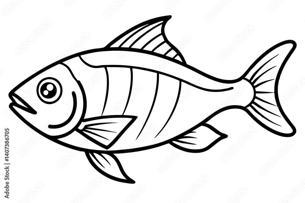 Piranha Ink Drawing Vector Piranha Ink Drawing Vector