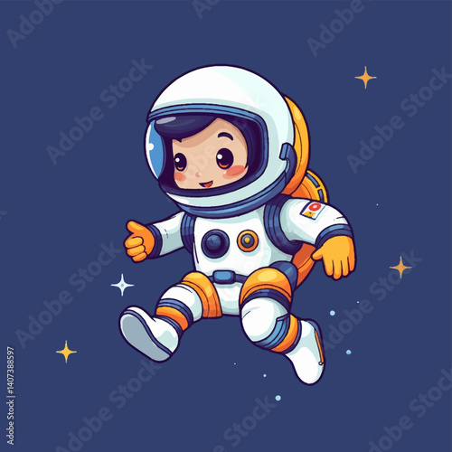 Astronaut Boy Mascot logo galaxy