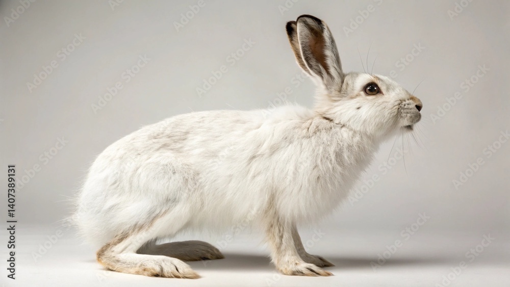 Obraz premium Arctic Hare on studio background 
