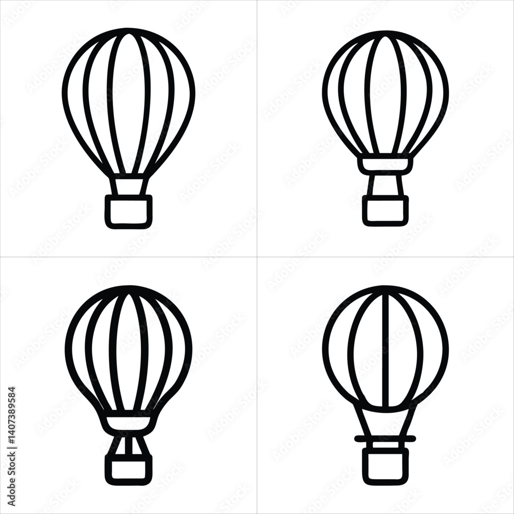 Obraz premium air balloon icon set