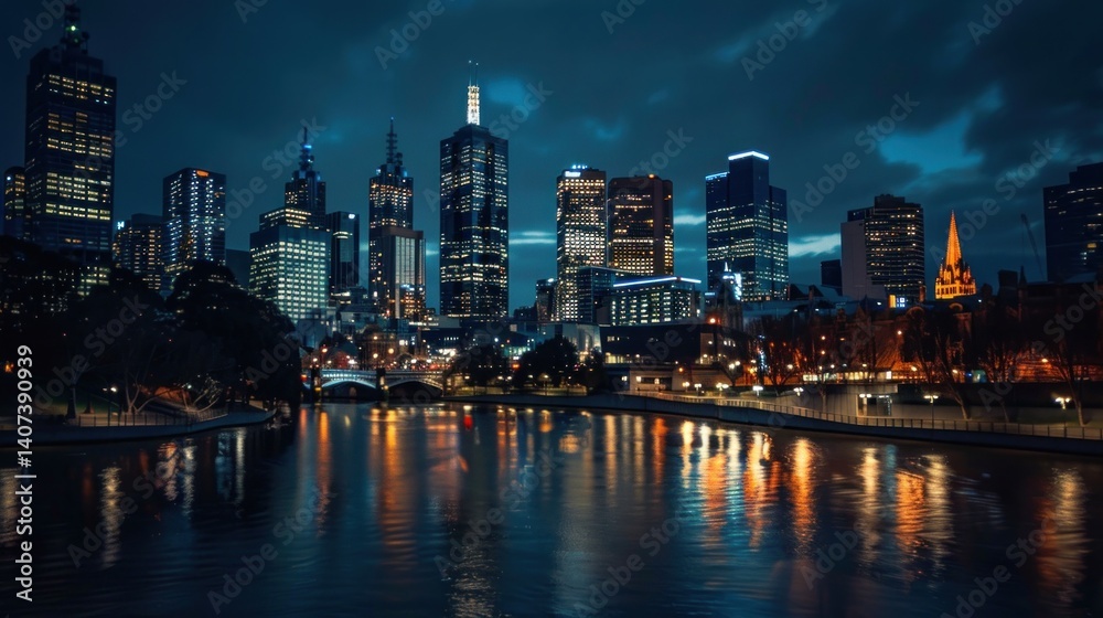Abstract night cityscape blurred modern view Abstract night cityscape blurred modern view