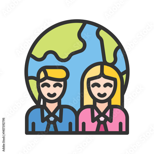 Society icon vector image. Suitable for mobile apps, web apps and print media.
