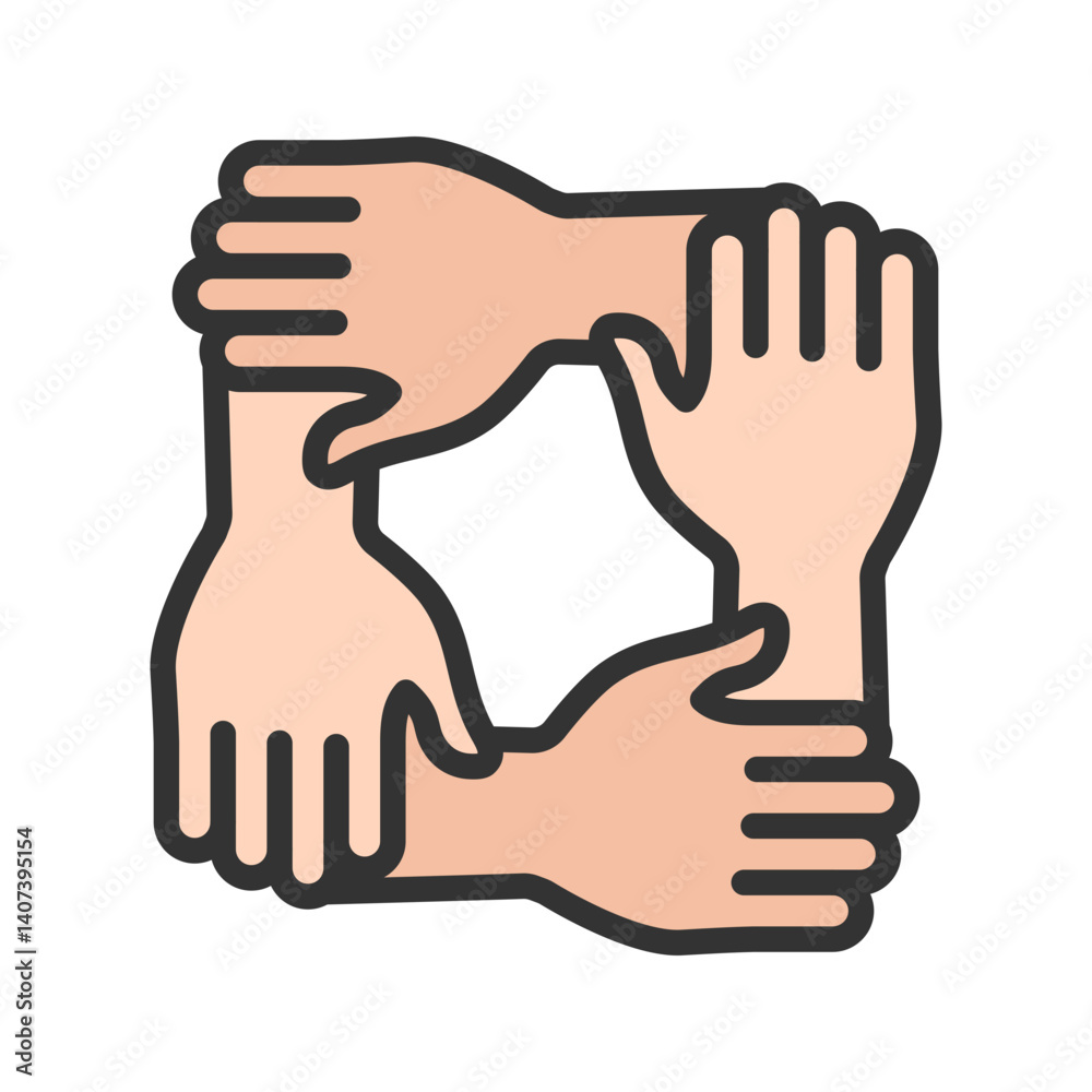 Fototapeta premium Teamwork icon vector image. Suitable for mobile apps, web apps and print media.