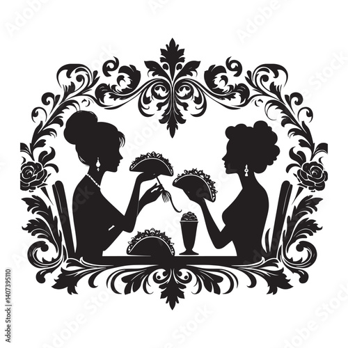 Elegant dining experience with taco cuisine and victorian flourish artistry