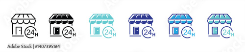 store icon set. marketplace, online store, store open 24H symbol sign icon. vector illustration