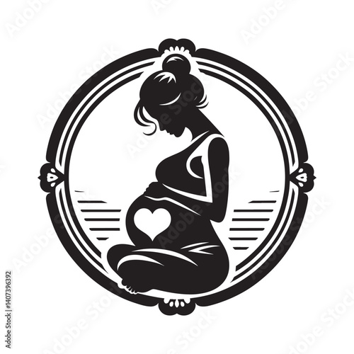 Elegant silhouette of a expectant mother embracing her pregnancy journey gracefully
