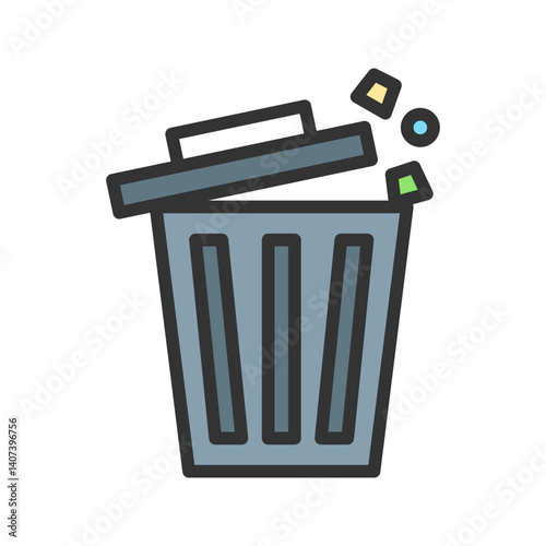 Trash icon vector image. Suitable for mobile apps, web apps and print media.