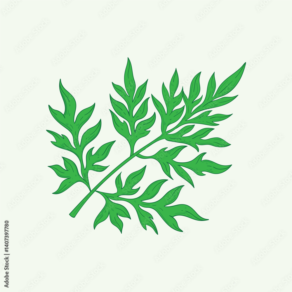 Obraz premium Wild Cosmos Plants Flat Design Cartoon Illustration