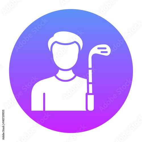 Golf Player Male Icon