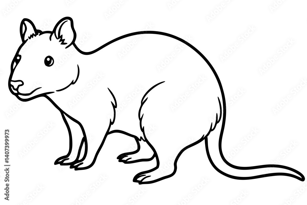 Quokka Outline Illustration Quokka Outline Illustration