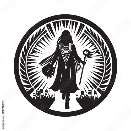 Empowering silhouette of a leader guiding a hopeful protest march vector