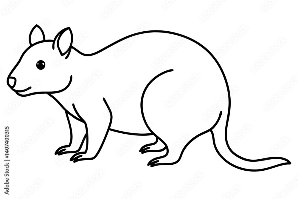 Obraz premium Quokka Outline Illustration