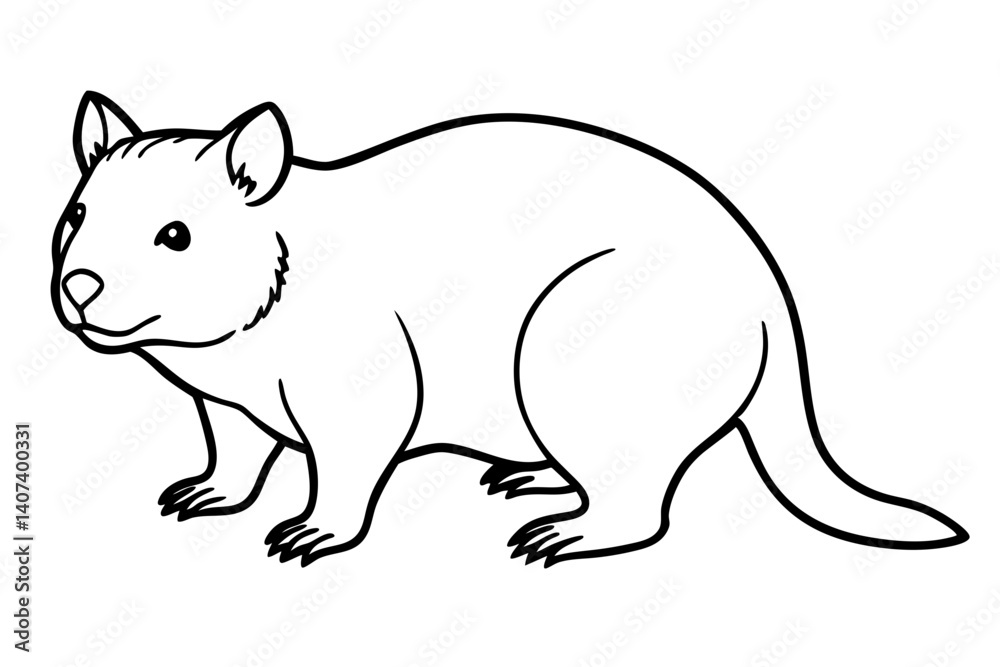 Obraz premium Quokka Outline Illustration