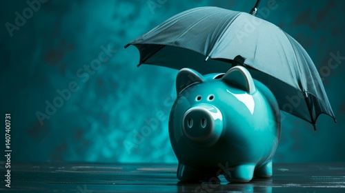 The Piggy Bank with Umbrella