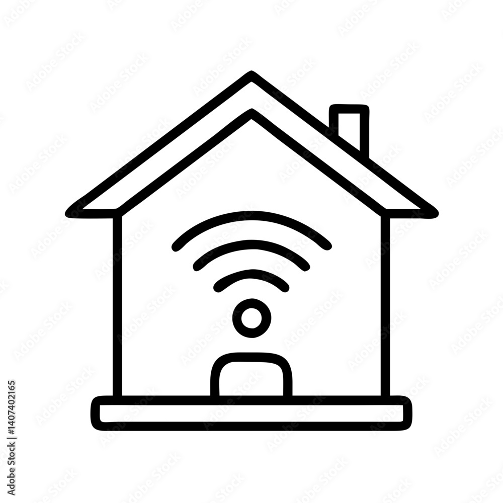 Smart home wifi connection concept for wireless technology iot automation and internet access Smart home wifi connection concept for wireless technology iot automation and internet access