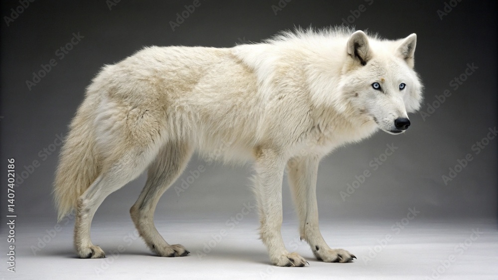 Obraz premium Arctic Wolf on studio background 