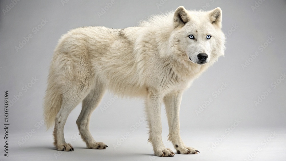 Obraz premium Arctic Wolf on studio background 