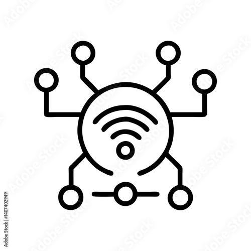 Smart home automation system icon for iot devices and wireless network connection technology