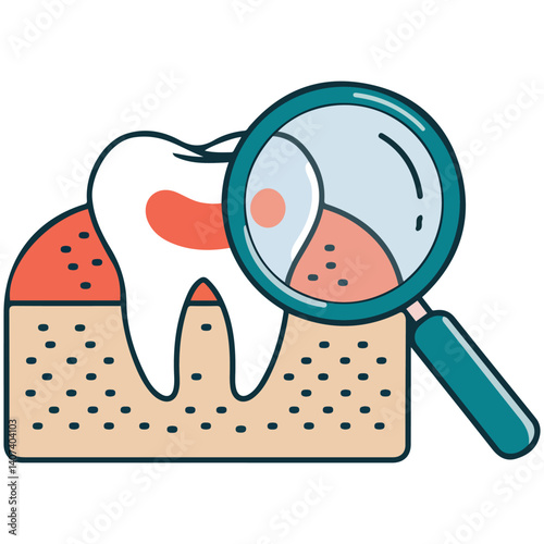 dirty tooth needing dental cleaning isolated vector illustration on white background