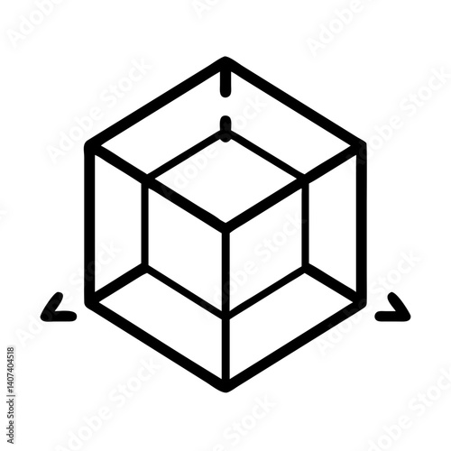 Isometric cube diagram vector illustration for design elements and technical drawing symbol icon