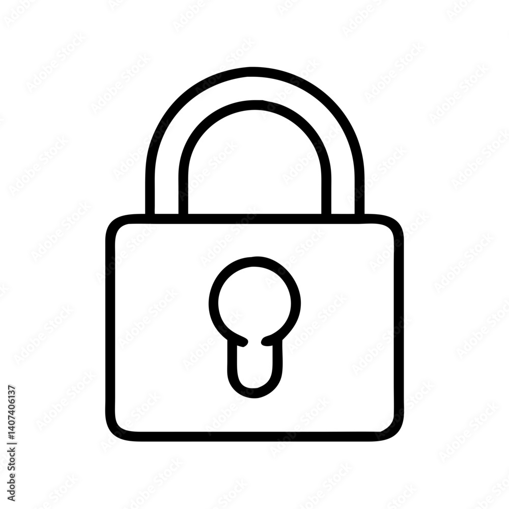 Lock icon security symbol padlock safety protection access secure closed privacy outline vector Lock icon security symbol padlock safety protection access secure closed privacy outline vector