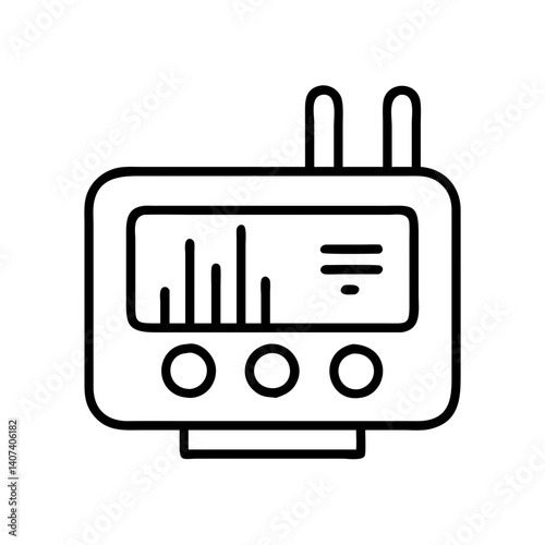 Find radio frequency signal detector scanner device icon for security and communication uses and needs