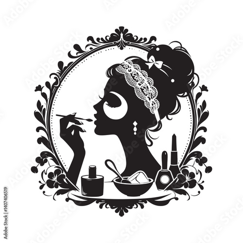 Silhouette of a woman,s luxurious spa day featuring beauty rituals and elegance