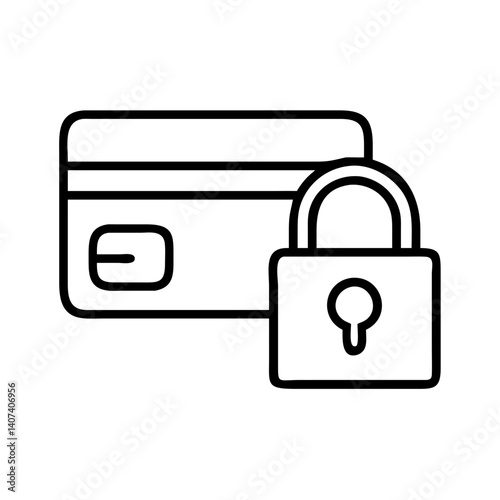 Secure payment transaction with credit card and padlock for financial security concept