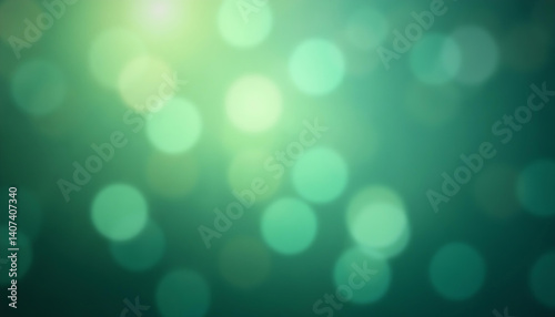 Dreamy Green Bokeh: Abstract Background with Soft Light