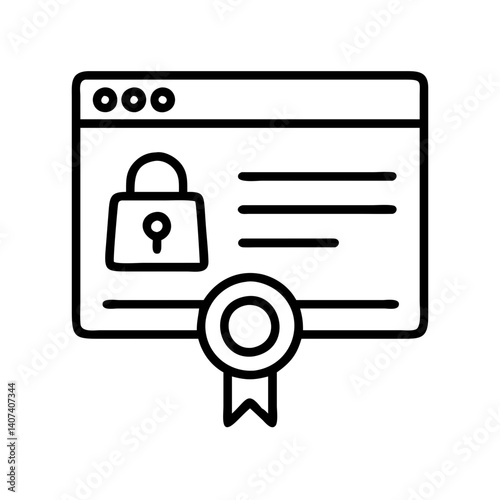 Secure website certification with padlock icon for ssl certificate and data protection online now