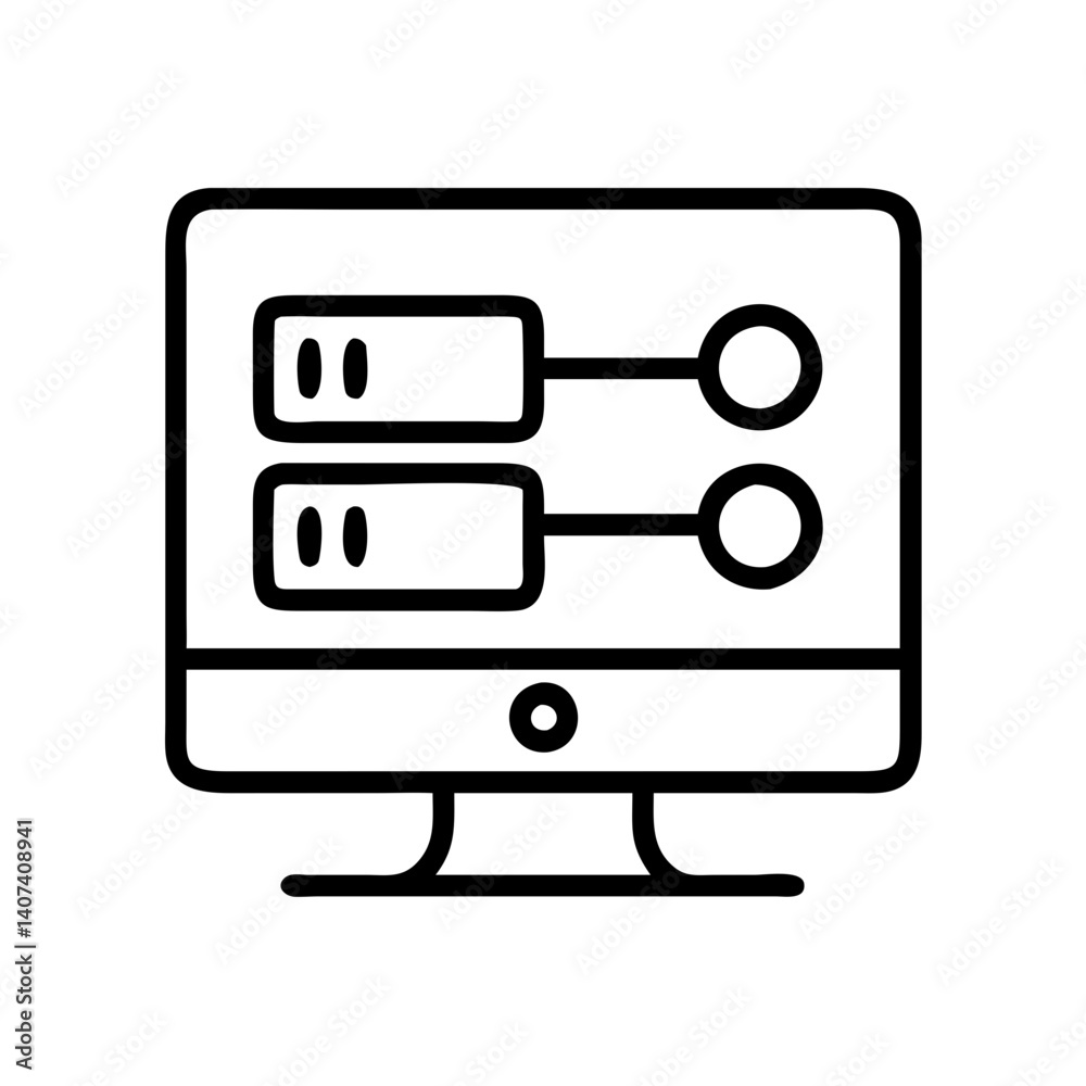 Computer network server connection diagram data center system architecture topology design icon Computer network server connection diagram data center system architecture topology design icon