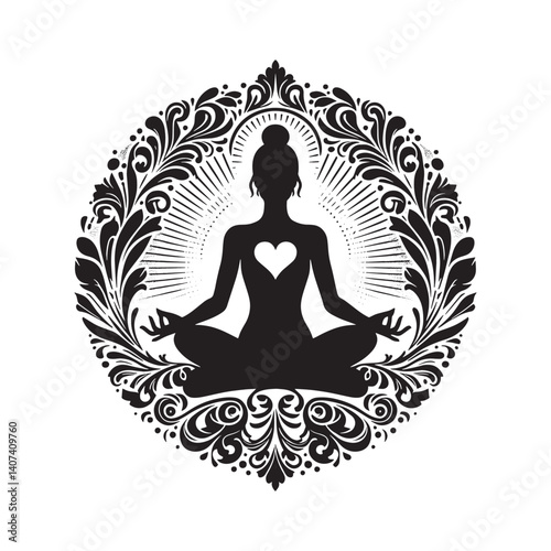 Woman doing a loving kindness meditation