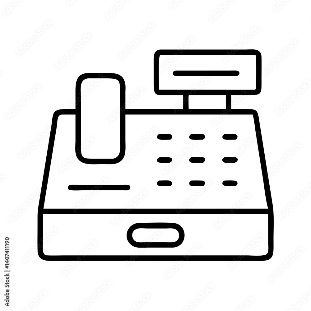 Cash register icon vector illustration, point of sale terminal, pos system for retail business and store Cash register icon vector illustration, point of sale terminal, pos system for retail business and store