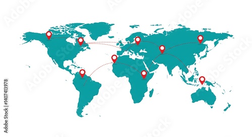 Global network map with connections for business and international trade