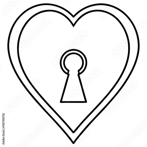 Minimalist Heart Keyhole Line Art