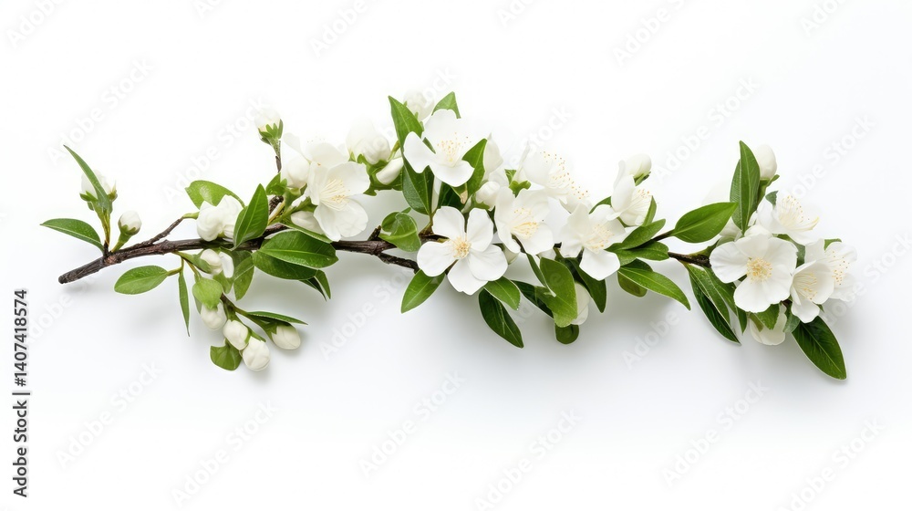 Fototapeta premium branch tea tree on white