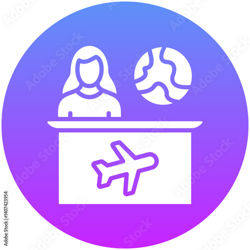 Travel Agent Female Icon