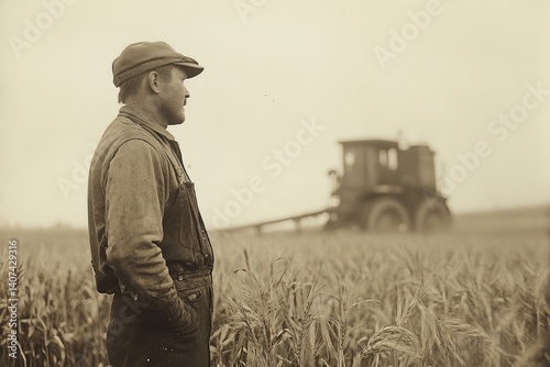 farmer harvest old photo
