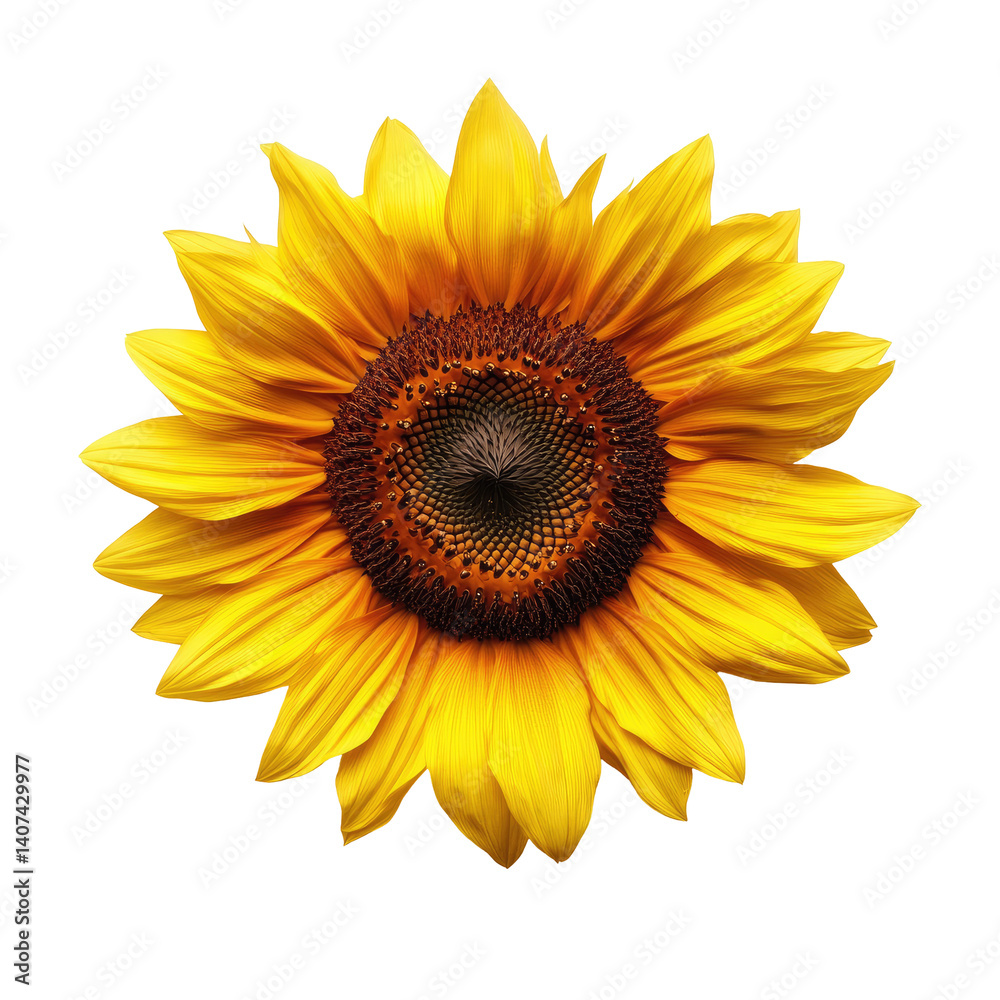 Fototapeta premium Vibrant Sunflower Close-Up on transparent background