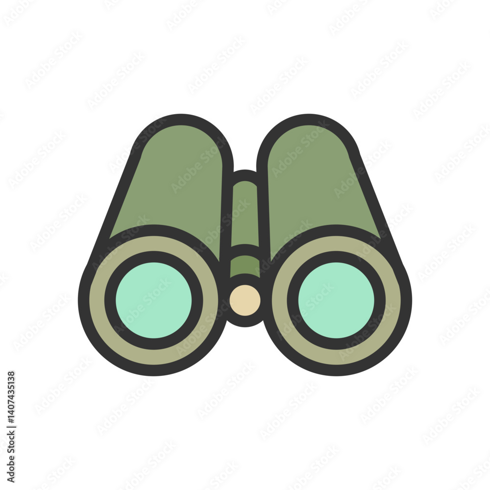 Binoculars icon vector image. Suitable for mobile apps, web apps and print media.