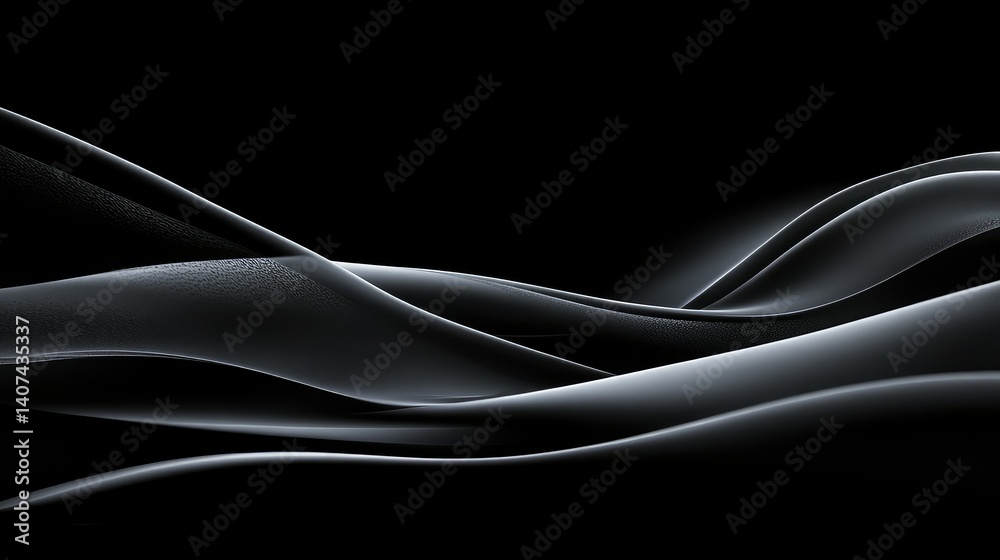 Obraz premium sleek black wave background