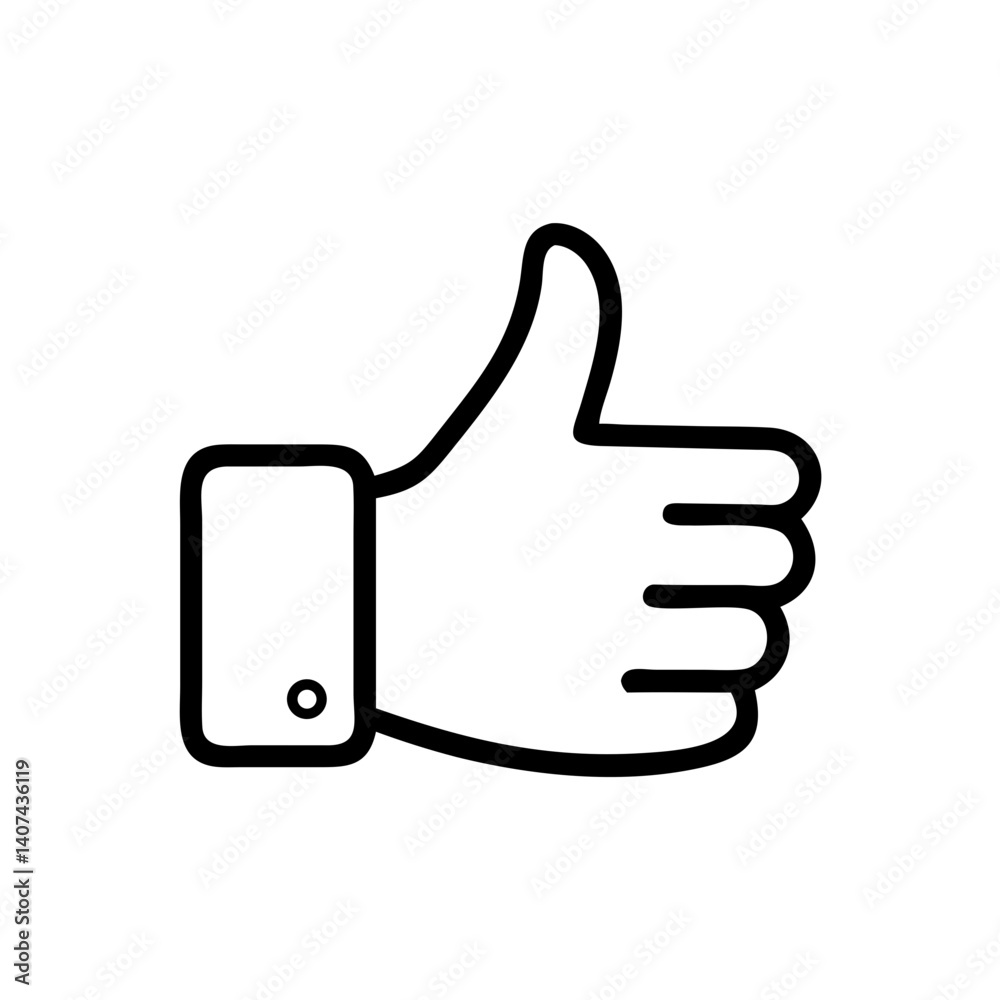 Thumbs Up Icon Representing Approval in Minimalist Style Thumbs Up Icon Representing Approval in Minimalist Style