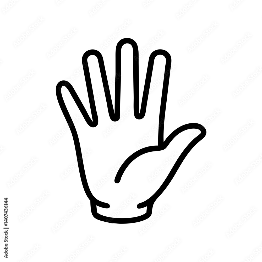 Obraz premium Icon of a Waving Hand Gesture in Minimalistic Style 