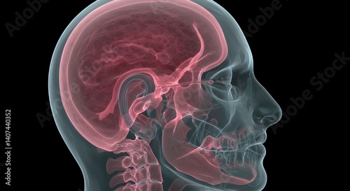 Detailed 3D Rendering of Subdural Hematoma in Human Brain