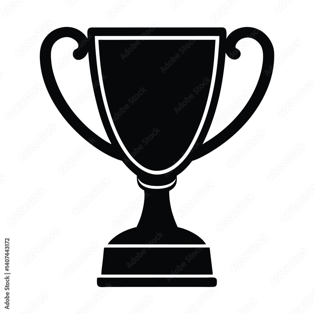 Simple Black Trophy Cup Icon, Symbol of Victory and Achievement Vector Illustration Simple Black Trophy Cup Icon, Symbol of Victory and Achievement Vector Illustration