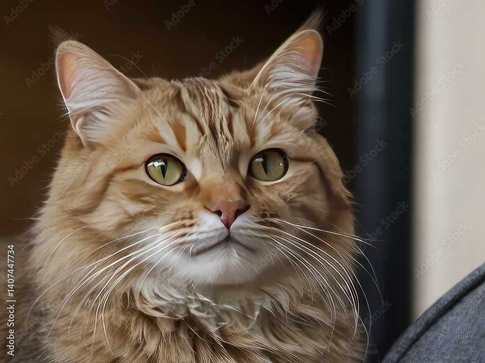 cat on transparent background , portrait of a cat, close up of cat