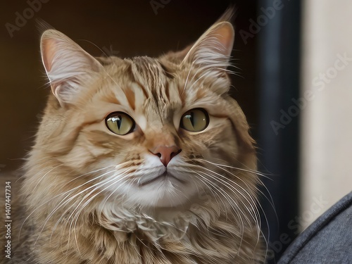 cat on transparent background , portrait of a cat, close up of cat