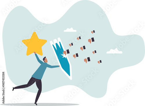 Protect brand reputation, trust or manage negative customer review, feedback or engagement, marketing solution, strategy.character for design.