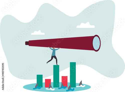 Risk management for investment or stock trading, crypto currency or economic, market volatility or uncertainty challenge,character for design.